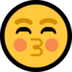 Windows系统里的闭着眼睛亲吻脸emoji表情