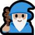 Windows系统里的法师：中等浅肤色emoji表情