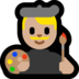 Windows系统里的男艺术家：中浅肤色emoji表情