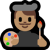 Windows系统里的男艺术家：中等肤色emoji表情