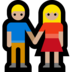Windows系统里的男女牵手：中浅肤色emoji表情