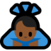 Windows系统里的男士鞠躬：中黑肤色emoji表情