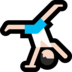 Windows系统里的侧手翻的男人：浅肤色emoji表情