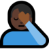 Windows系统里的单手捂脸的男人：深色肤色emoji表情