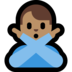 Windows系统里的打“不”手势的男人：中等肤色emoji表情