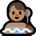 Windows系统里的蒸汽房男士：中等肤色emoji表情