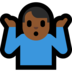 Windows系统里的男人耸肩：中黑肤色emoji表情