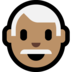 Windows系统里的男士：中等肤色，白发emoji表情