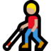 Windows系统里的拿拐杖的男人：中浅肤色emoji表情