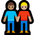 Windows系统里的男士牵手：中等肤色，中等肤色emoji表情
