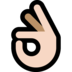Windows系统里的OK手：浅肤色emoji表情