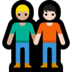 Windows系统里的手牵手：中浅肤色，浅肤色emoji表情