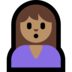 Windows系统里的人撅嘴：中等肤色emoji表情