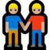 Windows系统里的男士牵手：中浅肤色emoji表情