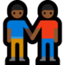 Windows系统里的男士牵手：中深色肤色emoji表情