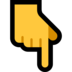 Windows系统里的指向下方的手emoji表情