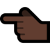 Windows系统里的指向左边的手：深色肤色emoji表情