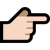 Windows系统里的指向右边的手：浅肤色emoji表情