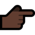 Windows系统里的指向右边的手：深色肤色emoji表情