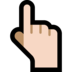 Windows系统里的指向上方的手：浅肤色emoji表情