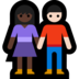Windows系统里的男女牵手：深色肤色，浅色肤色emoji表情
