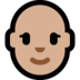 Windows系统里的女性：中浅肤色，秃顶emoji表情