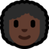Windows系统里的女人：深色肤色，卷发emoji表情