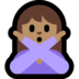 Windows系统里的打“不”手势的女人：中等肤色emoji表情