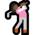 Windows系统里的女子高尔夫：中黑肤色emoji表情