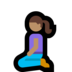 Windows系统里的跪着的女人：中等肤色emoji表情