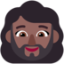 Windows系统里的有络腮胡子的女人: 中等-深肤色emoji表情