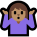 Windows系统里的女人耸肩：中等肤色emoji表情