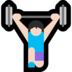 Windows系统里的女性举重：浅肤色emoji表情