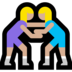 Windows系统里的女子摔跤，3型emoji表情