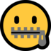 Windows系统里的嘴巴上有拉链的脸emoji表情