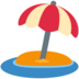 Twitter里的带伞的海滩emoji表情