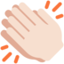 Twitter里的拍手：浅肤色emoji表情