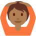 Twitter里的做“好”手势的人：中等深色肤色emoji表情