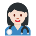 Twitter里的女保健员：浅肤色emoji表情