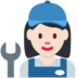 Twitter里的女机械工：浅肤色emoji表情