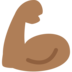 Twitter里的屈肌二头肌：中等深色肤色emoji表情