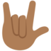 Twitter里的爱你的手势(美国)：中黑肤色emoji表情