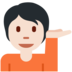 Twitter里的单手举起的人：浅肤色emoji表情