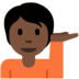 Twitter里的单手举起的人：深色肤色emoji表情