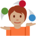 Twitter里的玩杂耍的人：中等肤色emoji表情