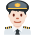Twitter里的男飞行员：浅肤色emoji表情