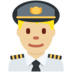 Twitter里的男飞行员：中浅肤色emoji表情