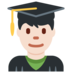 Twitter里的男学生：浅肤色emoji表情