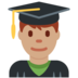 Twitter里的男学生：中等肤色emoji表情
