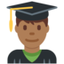 Twitter里的男学生：中黑肤色emoji表情